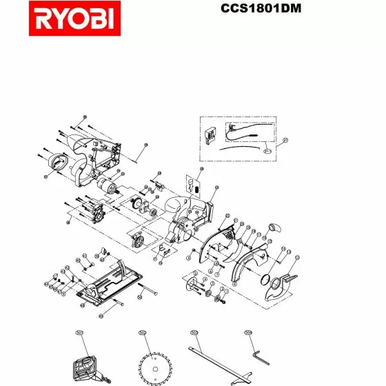 Ryobi CCS1801DM Spare Parts List Type: 5133000838